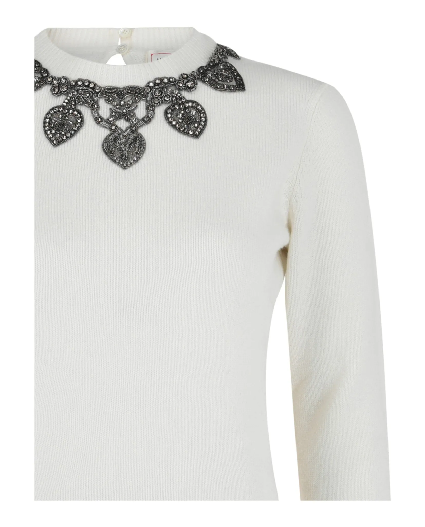 Alexander McQueen Jeweled Neck Knit Sweater by Carro Luxury Maison