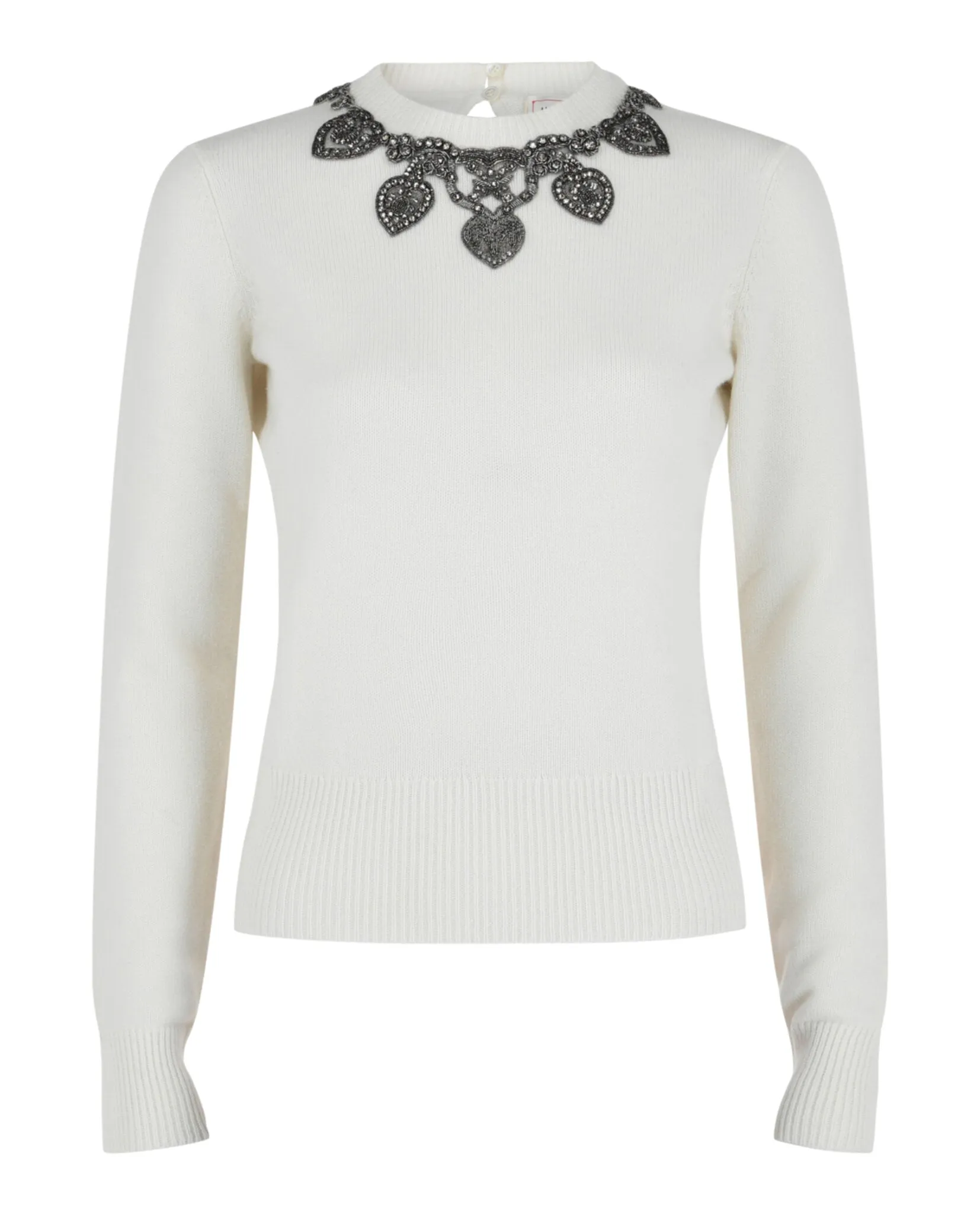 Alexander McQueen Jeweled Neck Knit Sweater by Carro Luxury Maison
