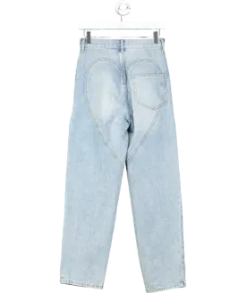 AREA Blue Crystal Embellished Straight Jeans W25