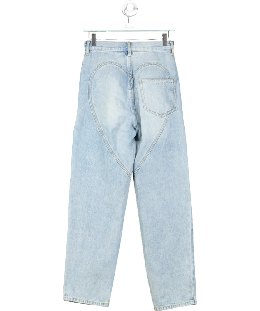 AREA Blue Crystal Embellished Straight Jeans W25