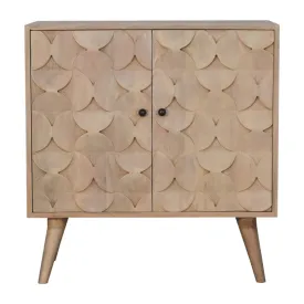 Couch.com Hourglass Carved Cabinet Marble, Modern Style, Wood Construction, Light Brown Finish by Couch.com