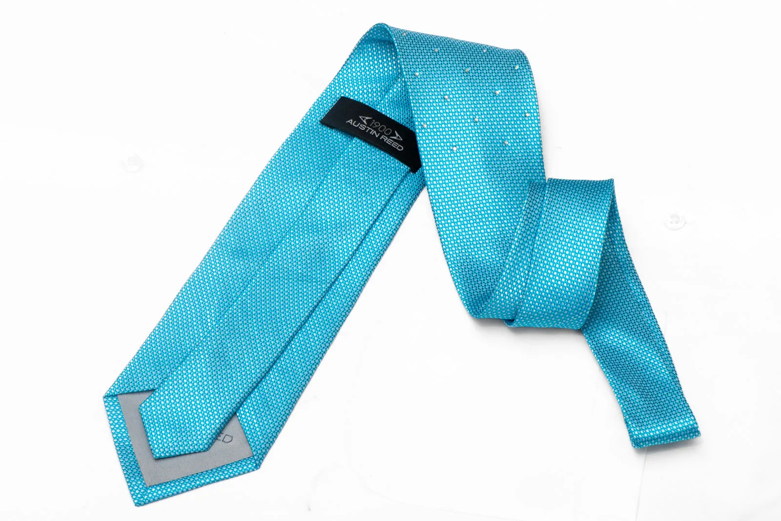 Crystal Rhinestones On Bright Blue Mens Silk Tie