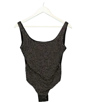 Guess Black Crystal Embellished Onepiece Swimsuit UK M