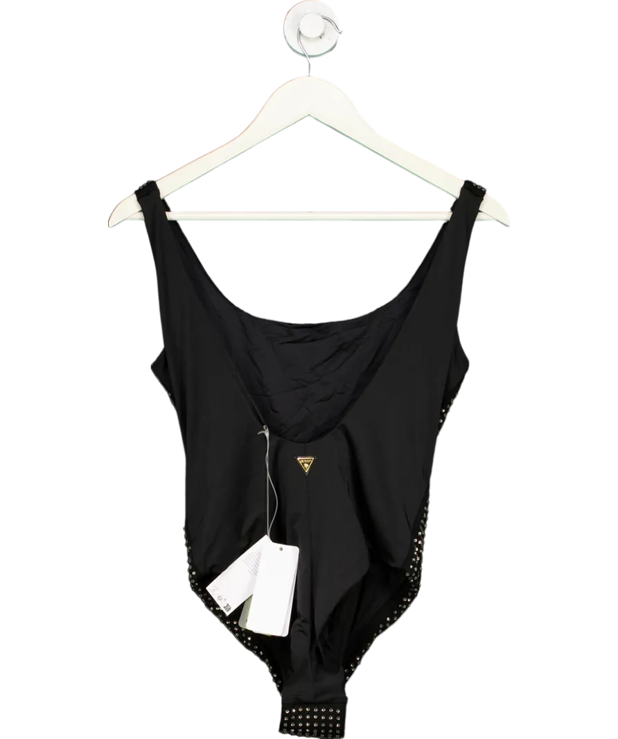 Guess Black Crystal Embellished Onepiece Swimsuit UK M