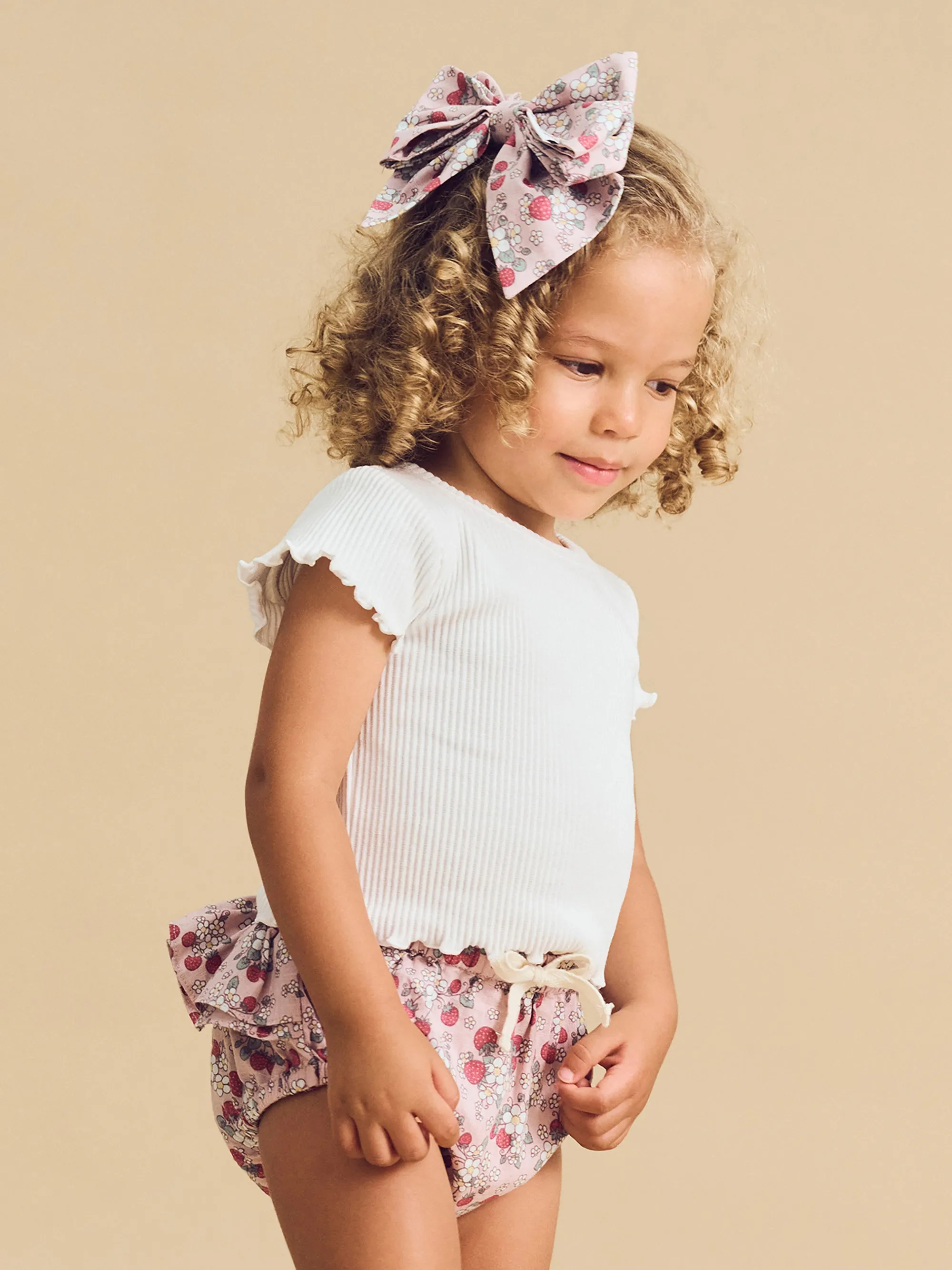 Huxbaby Vintage Strawberry Hair Bow Blush - Blush