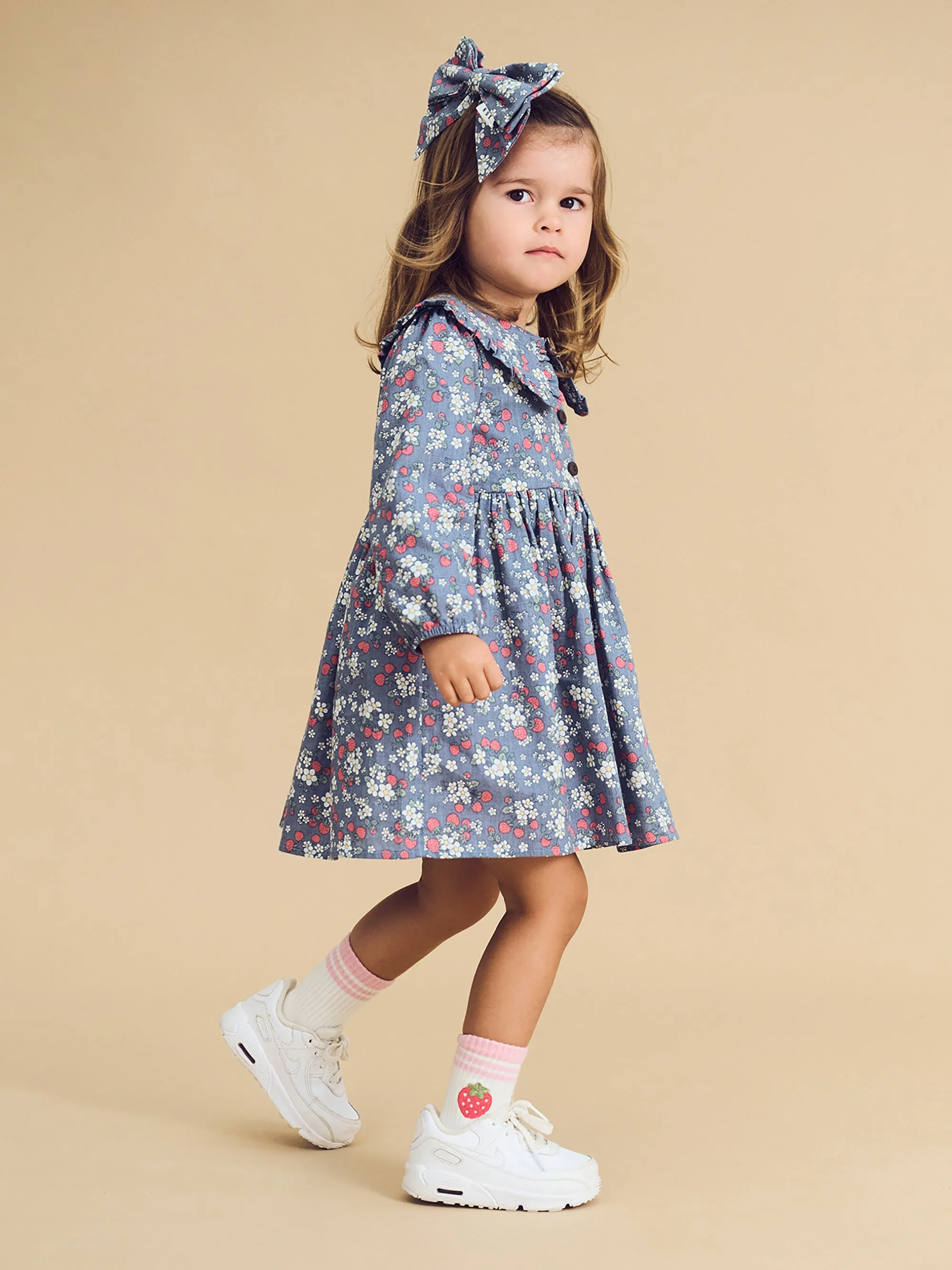 Huxbaby Vintage Strawberry Hair Bow - Dusty Blue