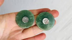 Imperial Jade Earrings. Guatemalan Jade & Sterling Silver. 0316