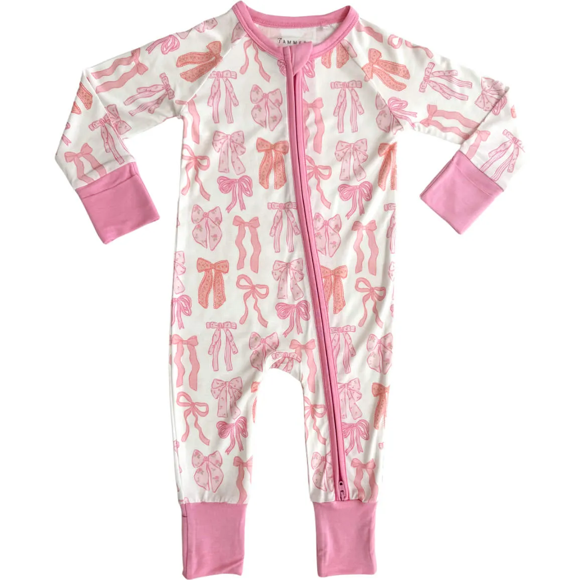 In My Jammers Spring Floral Bows Zipper Romper