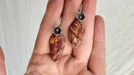 Jasper Leaf Earrings. Sterling Silver. Atelier Aadya. 2219