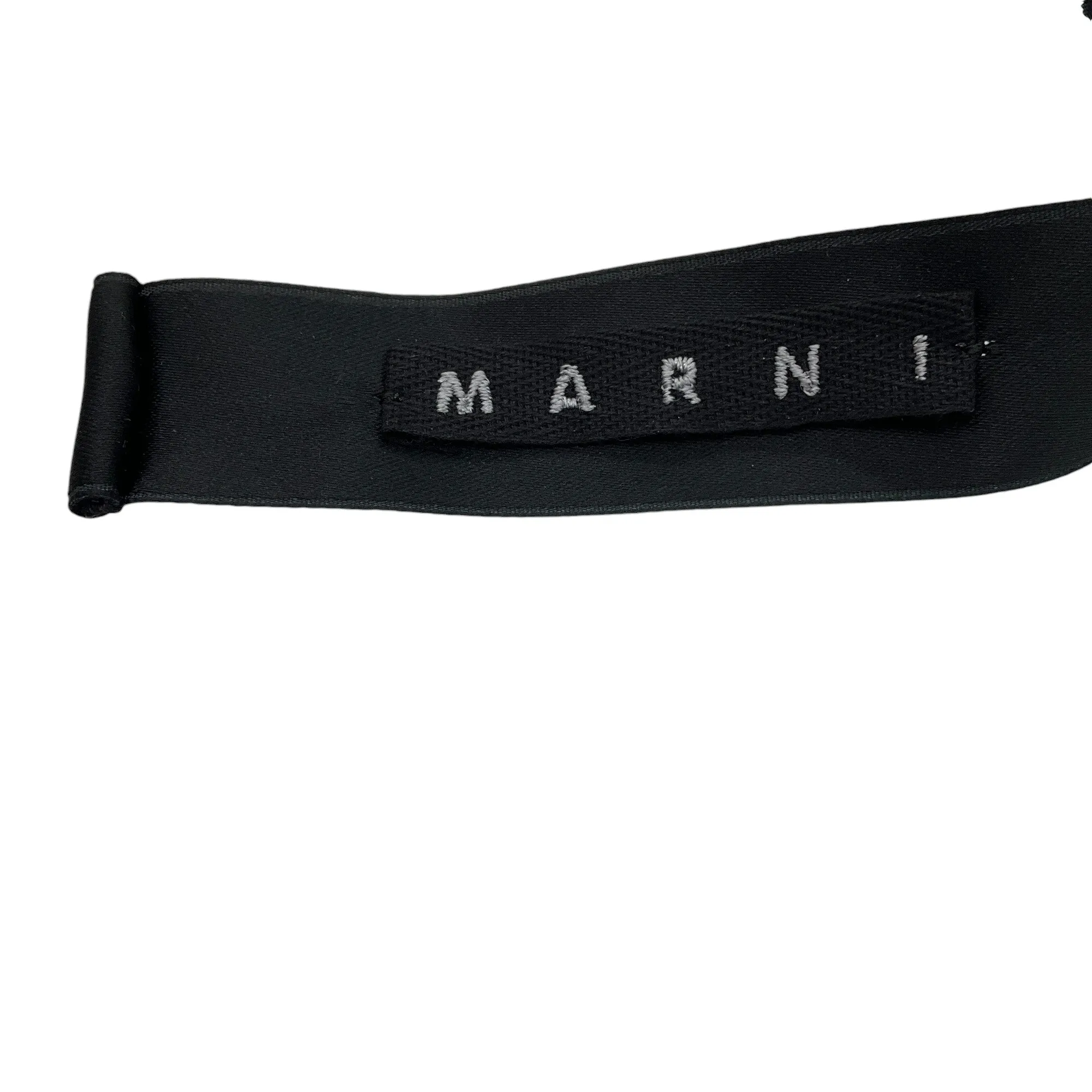 Marni Black / Red Stone Crystal Embellished Ribbon Necklace