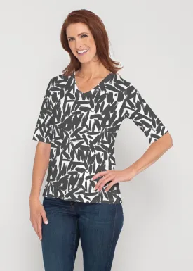 Pick Up Sticks (14300) ~ Signature Elbow Sleeve V-Neck Top