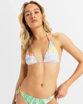 Roxy Women's Atlas Tiki Tri Bikini Top Pink Carnation ERJX305478-MGZ0