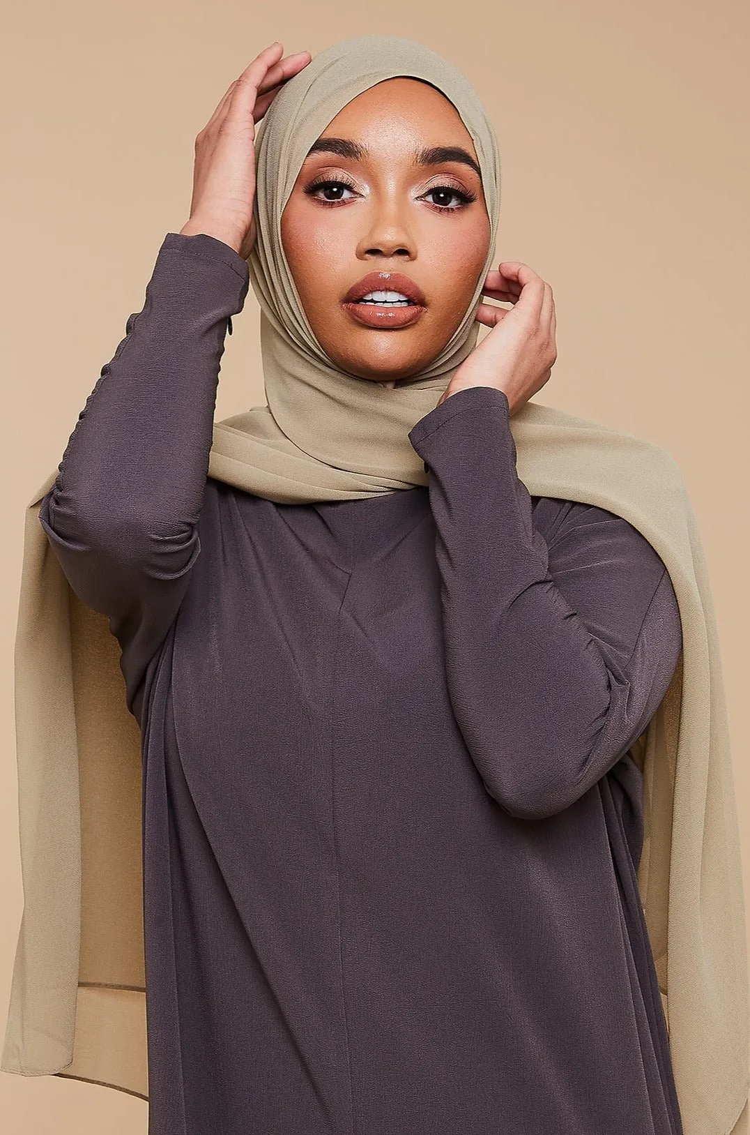Stone Soft Crepe Chiffon Hijab