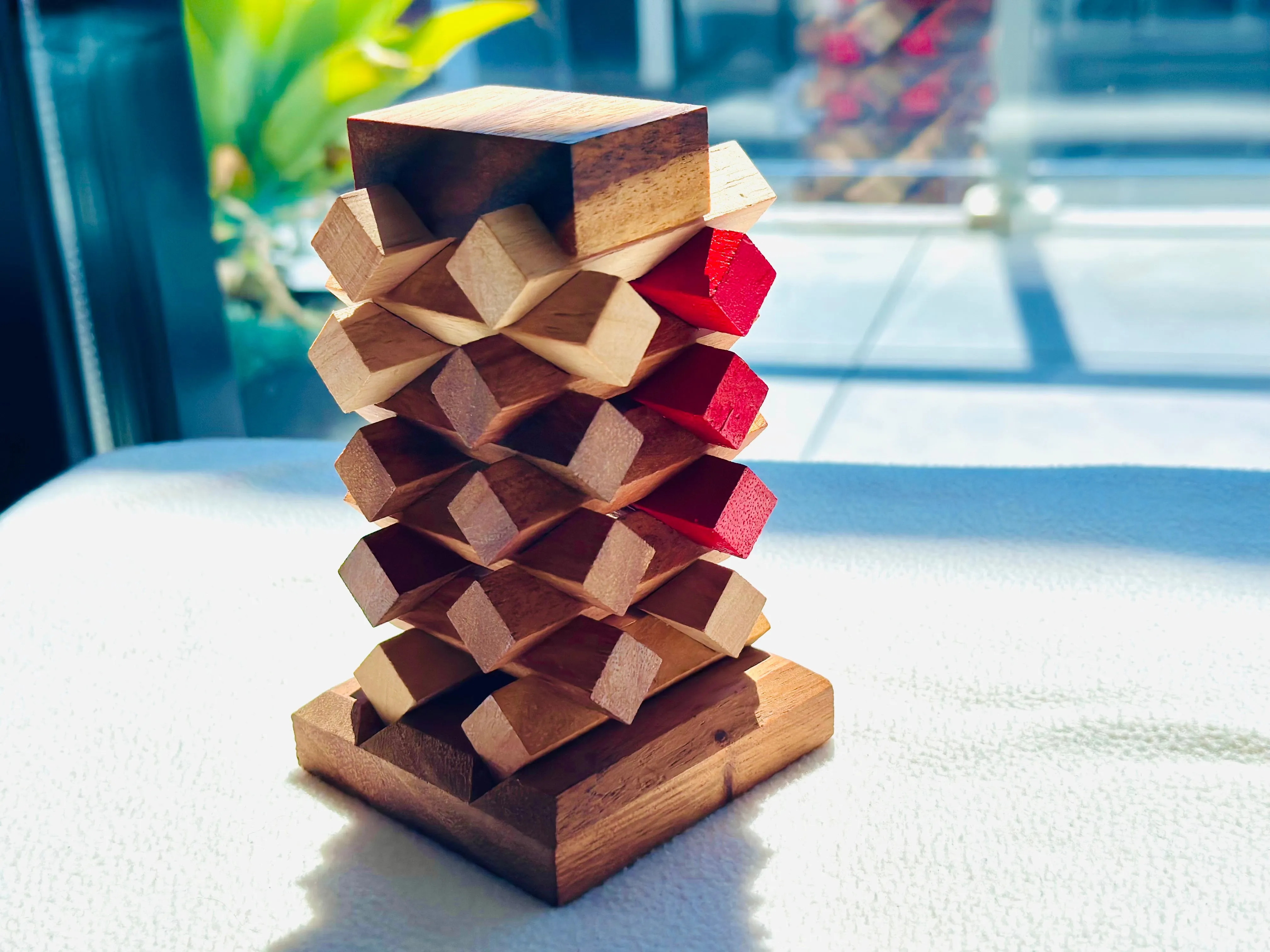 Wooden Stacking Puzzle - Tower of Pisa
