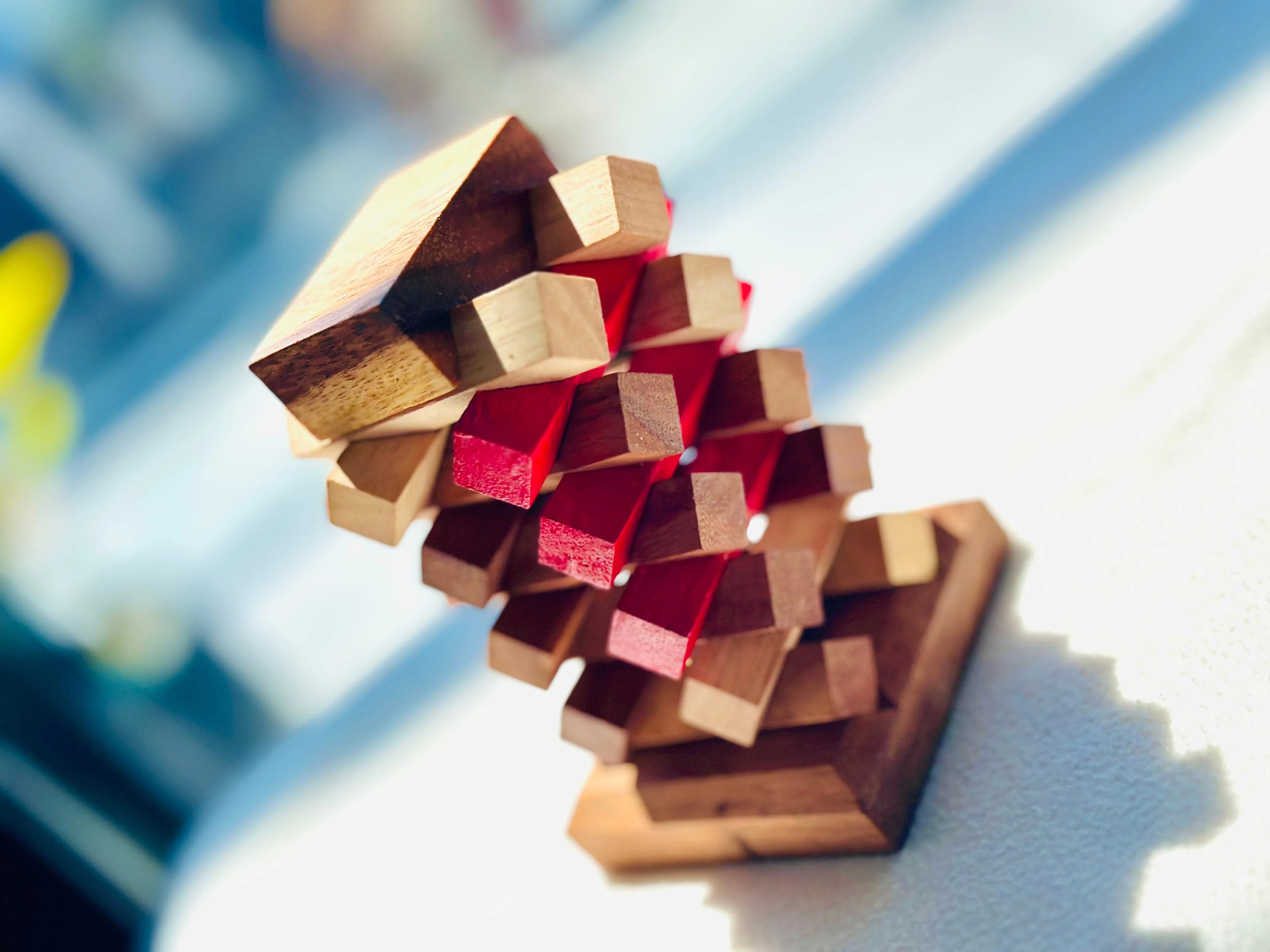 Wooden Stacking Puzzle - Tower of Pisa