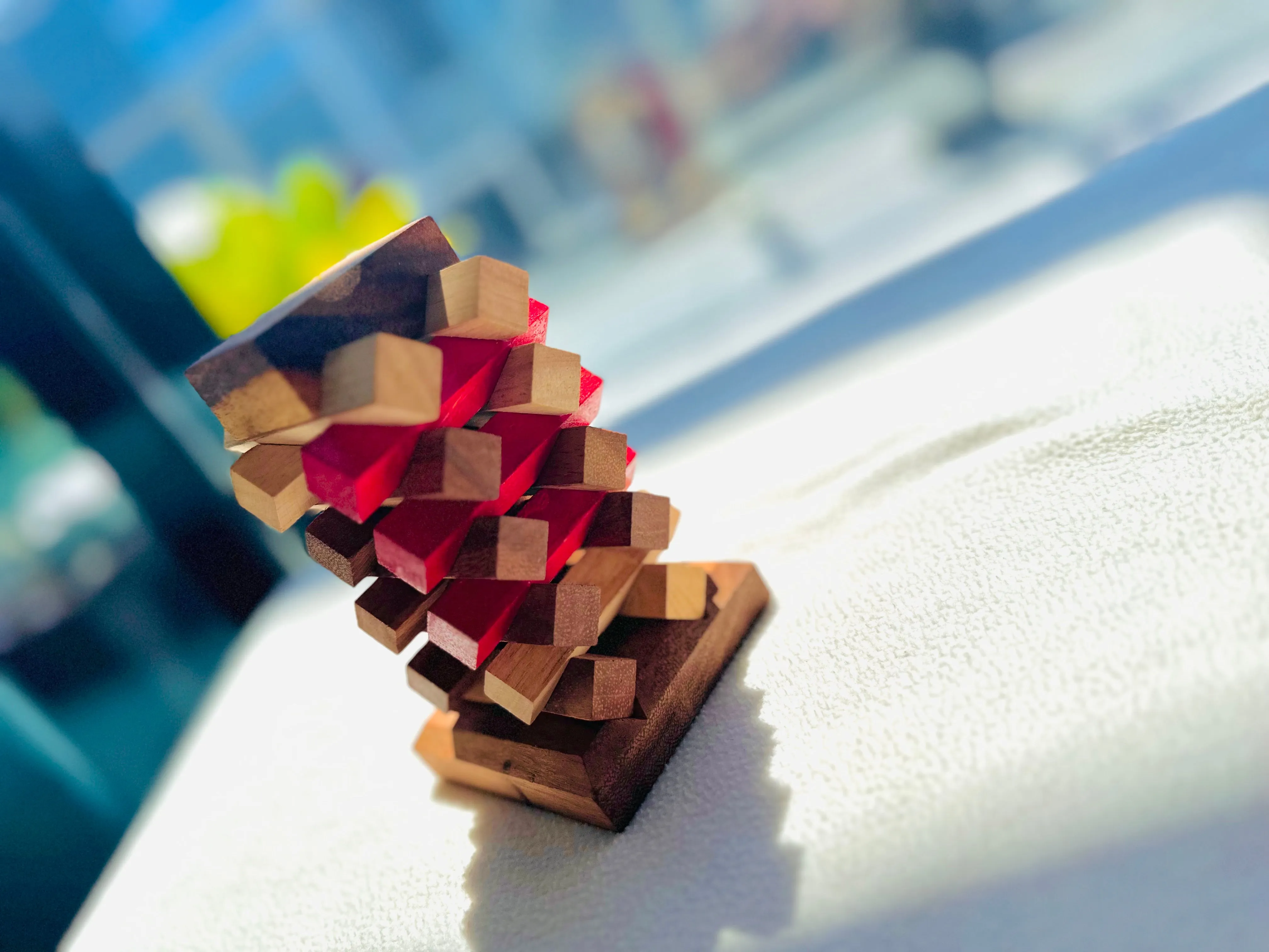 Wooden Stacking Puzzle - Tower of Pisa